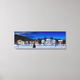 ウッドストック、バーモント冬の夜。 キャンバスプリント