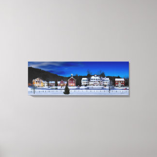 ウッドストック、バーモント冬の夜。 キャンバスプリント