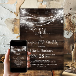 ウッドストリングライトサプライズ65thバースデーパーティー 招待状