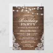 ウッドストリングラ素朴イトレース誕生日パーティー 招待状 (正面)