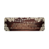 ウッドストリ素朴ングライトアイボリーレース結婚ズ ラベル (正面)