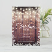 ウッドストリ素朴ングライトクリスマスホリデーパーティー 招待状 (スタンド正面)