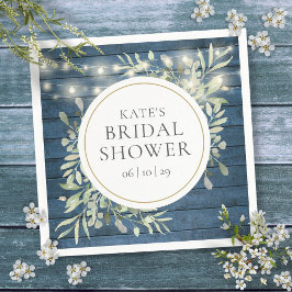 ウッドストリ素朴ングライトグリーンブライダルシャワー スタンダードカクテルナプキン