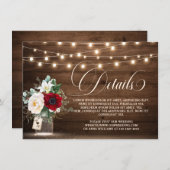 ウッドストリ素朴ングライトバーガンディ結婚ズ詳細 エンクロージャーカード (正面/裏面)