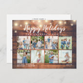 ウッドストリ素朴ングライトフォトホリデー ポストカード (正面/裏面)