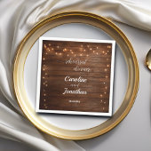 ウッドストリ素朴ングライトリハーサルディナー結婚ズ スタンダードカクテルナプキン