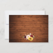 ウッドストリ素朴ングライトレースフローラの結婚数 出欠カード (裏面)