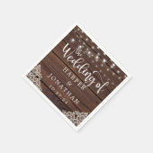 ウッドストリ素朴ングライトレース結婚のナプキン スタンダードカクテルナプキン (角)