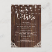 ウッドストリ素朴ングライトレース結婚の詳細 エンクロージャーカード (正面)