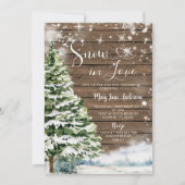 ウッドスノーインラブウィンターエバーグリーンブライダルシャワー 招待状 (正面)