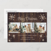 ウッドスノーフレーク3フォトコラージュ シーズンポストカード (正面/裏面)