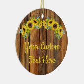 ウッドスパーソナライズされた素朴ンフラワーカスタム文字 セラミックオーナメント (右)