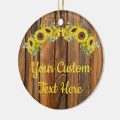 ウッドスパーソナライズされた素朴ンフラワーカスタム文字 セラミックオーナメント (左)