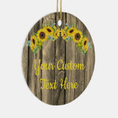 ウッドスパーソナライズされた素朴ンフラワーカスタム文字 セラミックオーナメント (右)