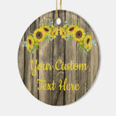 ウッドスパーソナライズされた素朴ンフラワーカスタム文字 セラミックオーナメント (左)