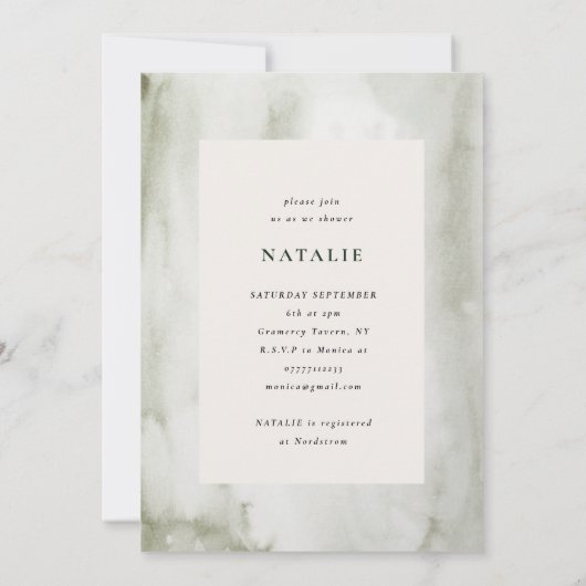 ウッドスライス素朴の赤ちゃんシャワーの招待状 セーブザデート (裏面)