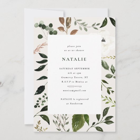 ウッドスライス素朴の赤ちゃんシャワーの招待状 セーブザデート (裏面)