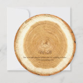 ウッドスライス素朴ウェディング日付カードを保存 招待状 (裏面)