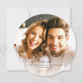 ウッドスライス素朴フォトウェディング日付カードを保存 招待状 (裏面)