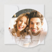 ウッドスライス素朴フォトウェディング日付カードを保存 招待状 (裏面)