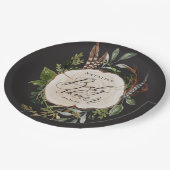 ウッドスライス素朴ベビーシャワーパーティー紙プレート ペーパープレート (アングル)