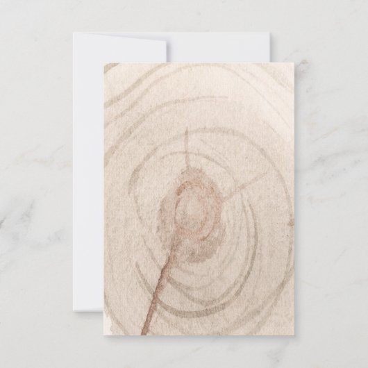 ウッドスライス素朴ベビーシャワー招待状カード 招待状 (裏面)