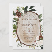 ウッドスライス素朴結婚式招待状 招待状 (正面)