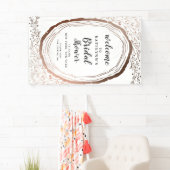 ウッドスライス素朴銅ブライダルシャワーへようこそ 横断幕 (インサイチュ)