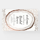 ウッドスライス素朴銅ブライダルシャワーへようこそ 横断幕 (横)