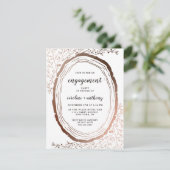 ウッドスライス素朴銅箔婚約パーティ 招待状 (スタンド正面)