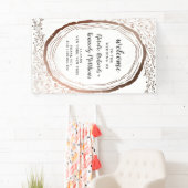 ウッドスライス素朴銅箔秋の結婚式へようこそ 横断幕 (インサイチュ)