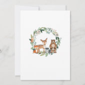 ウッドスライス ツリー ウッドランド アニマル ベイビー シャワー 招待状 (裏面)