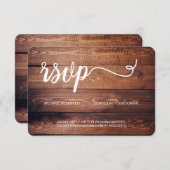ウッドスラッ素朴結婚トの予約シートwebサイト 出欠カード (正面/裏面)
