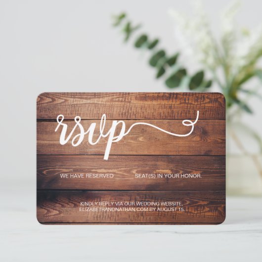 ウッドスラッ素朴結婚トの予約シートwebサイト 出欠カード (スタンド正面)