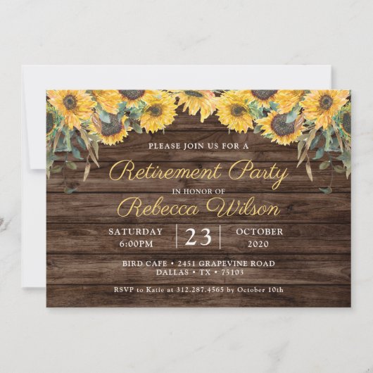 ウッドス素朴マフラワー退職パーティー 招待状 (正面)