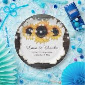 ウッドス素朴ンフラワーの愛と感謝していの結婚愛 ペーパープレート (パーティー)