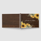 ウッドス素朴ンフラワーをテーマ結婚にした ゲストブック (全面)