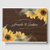 ウッドス素朴ンフラワーをテーマ結婚にした ゲストブック (正面)