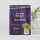 ウッドス素朴ンフラワーストリングライトブライダルシャワー 招待状 (スタンド正面)