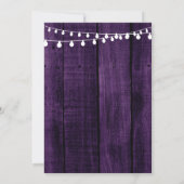 ウッドス素朴ンフラワーストリングライトブライダルシャワー 招待状 (裏面)