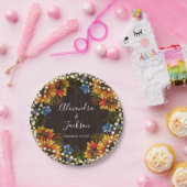 ウッドス素朴ンフラワーストリングラ結婚イトのプレート ペーパープレート (パーティー)