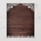 ウッドス素朴ンフラワーズバジェット結婚式招待状 (裏面)