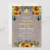 ウッドス素朴ンフラワーファースト聖餐式 招待状 (正面)