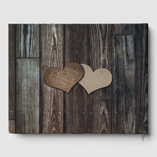 ウッドス素朴ンフラワーフローラ結婚ズ ゲストブック (裏面)