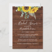 ウッドス素朴ンフラワーユーカリブライダルシャワー 招待状 (正面)