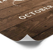 ウッドス素朴ンフラワーライト結婚のウェルカムサイン ポスター (角)