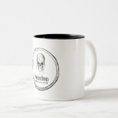 ウッドズボロヴィンテージ怖いスカル顔ハロウィーン ツートーンマグカップ (正面右)