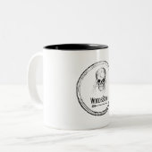 ウッドズボロヴィンテージ怖いスカル顔ハロウィーン ツートーンマグカップ (正面左)