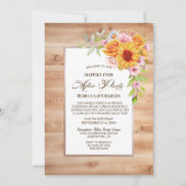 ウッドズ結婚アフターパーティーひまわりフローラ 招待状 (正面)