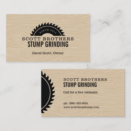 ウッドソースタンプグラインタンブラックウッドグレイン 名刺 (正面/裏面)